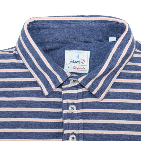 Johnnie - O Mens Large Golf Polo Shirt Hangin Out Striped Soft Short Sleeve - Picture 6 of 7
